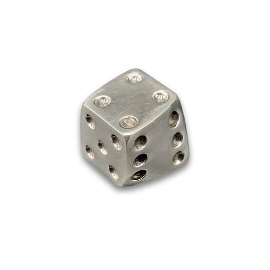 Silverplate Christofle dice paperweight