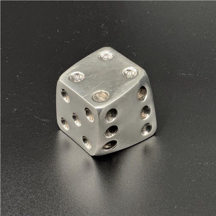 Silverplate Christofle dice paperweight