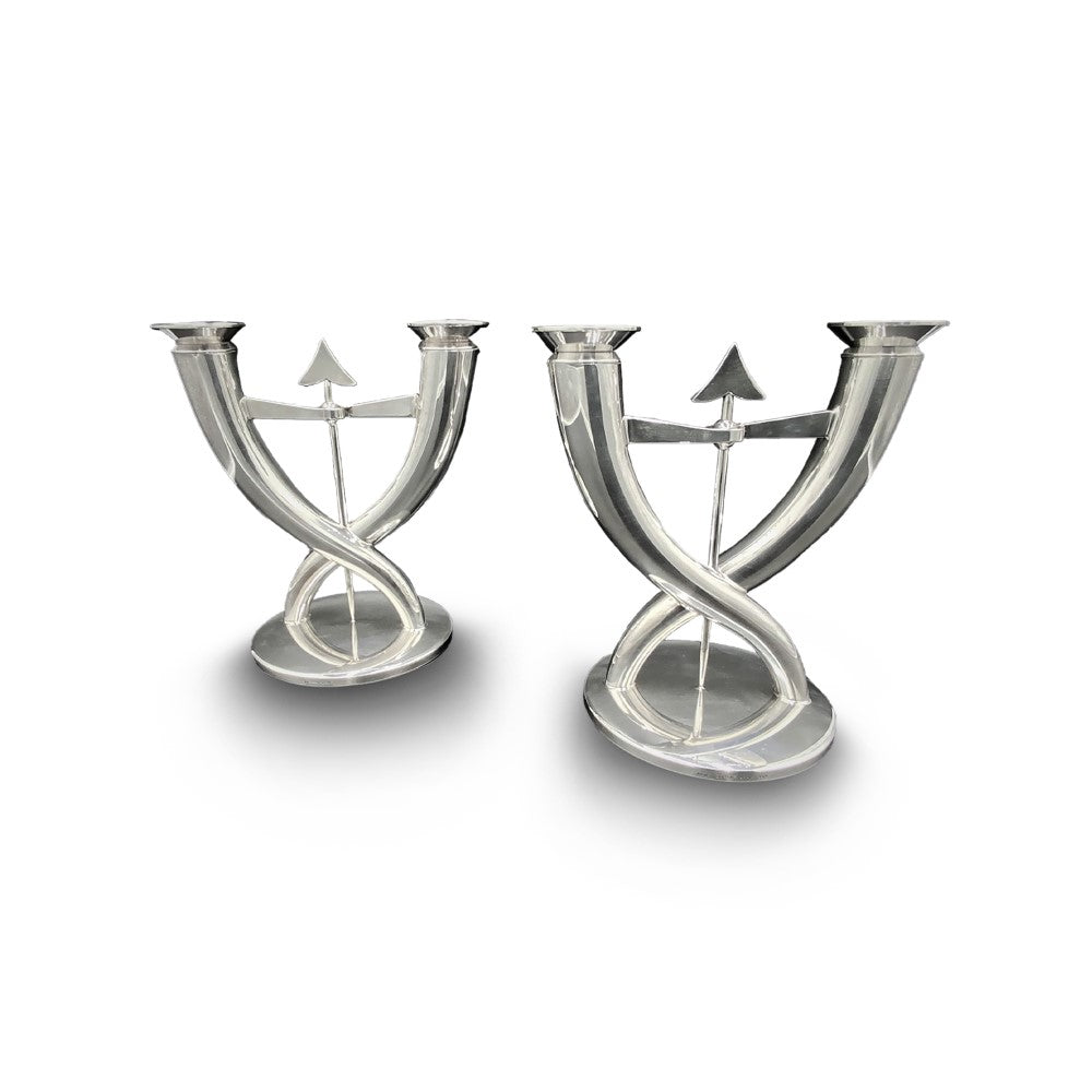 Christofle Pair of Flèche Candelabra