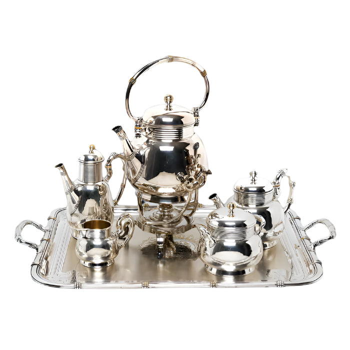 Christofle Antique 6 Piece Tea Service Set