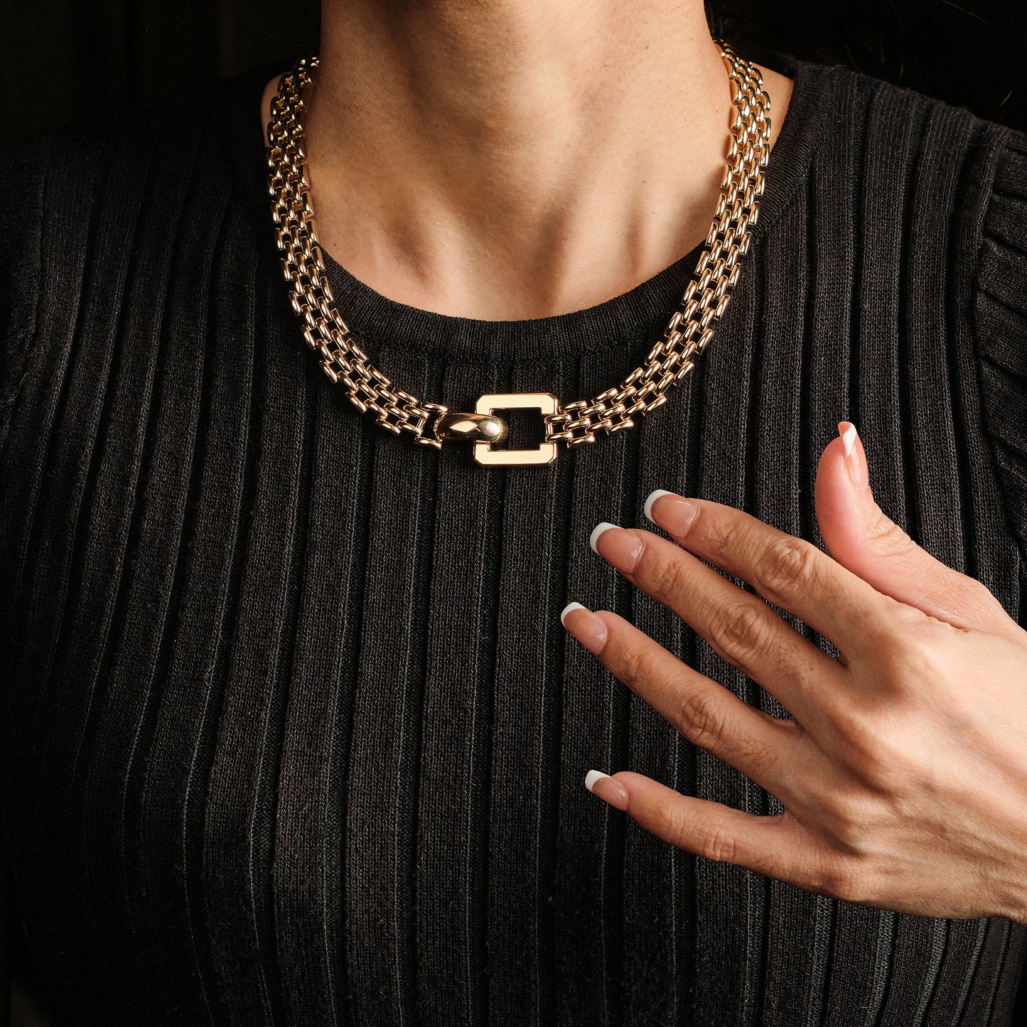 Vintage Italian Brick Link Necklace