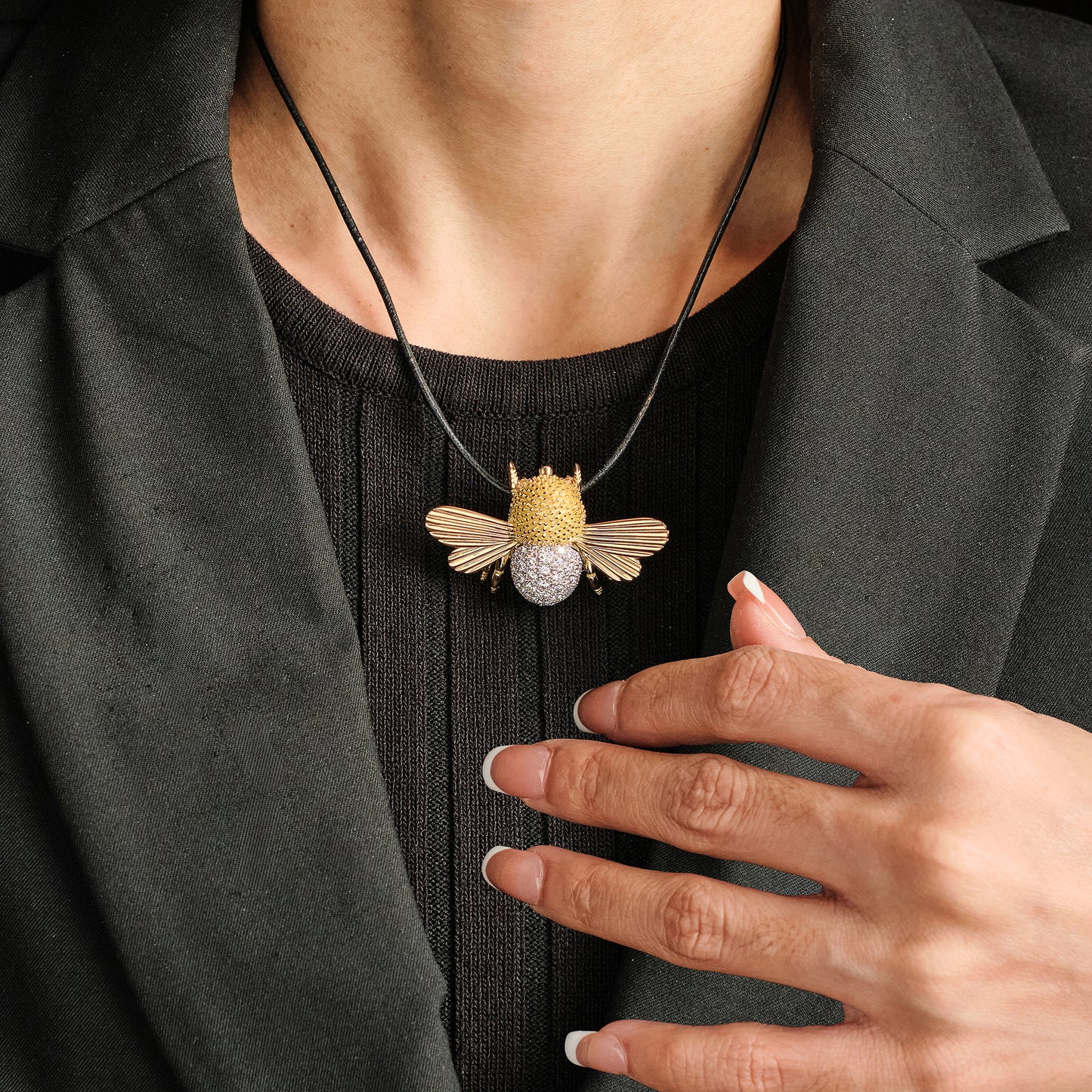Charles Turi Diamond Bee Pendant