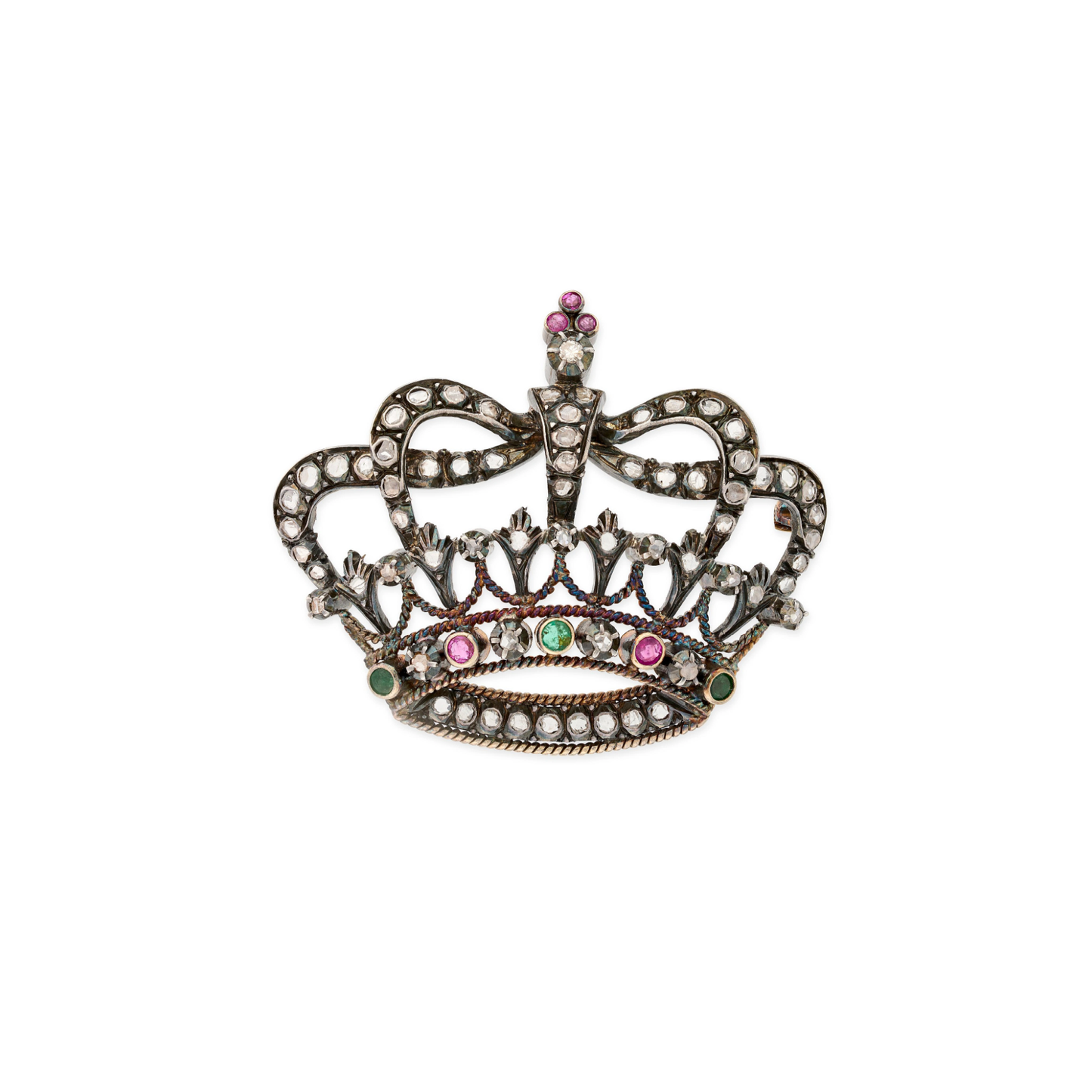 Antique Portuguese Crown Brooch