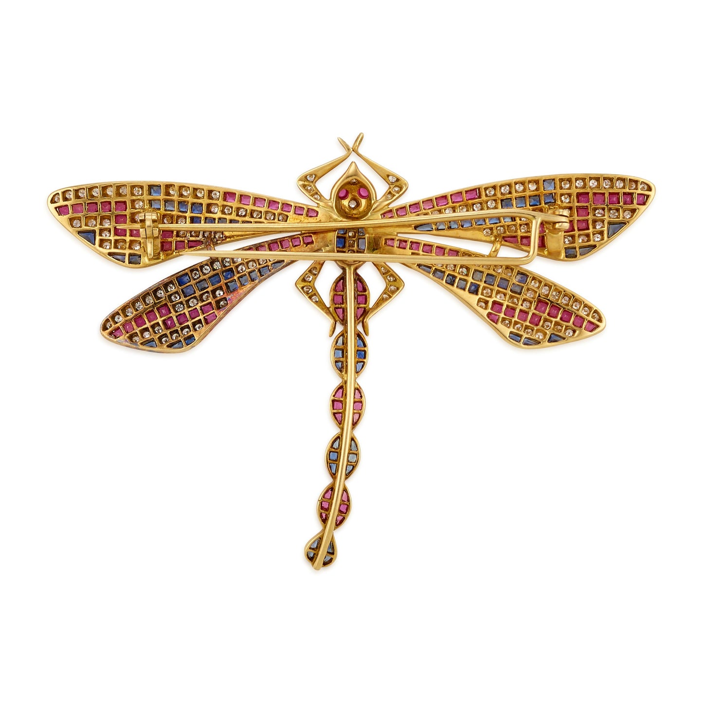 Vintage Multigem Dragonfly Brooch