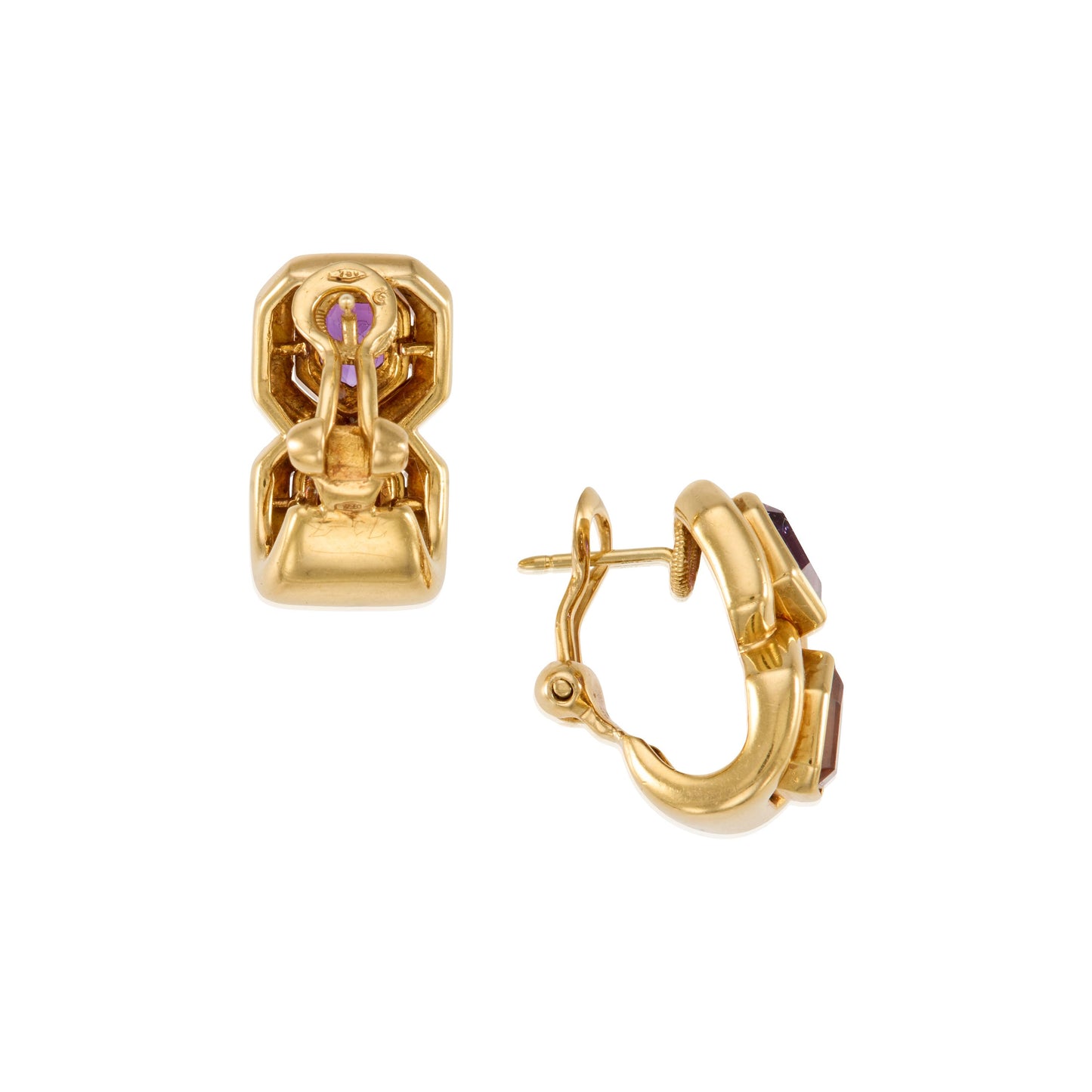 Vintage Citrine and Amethyst Earrings