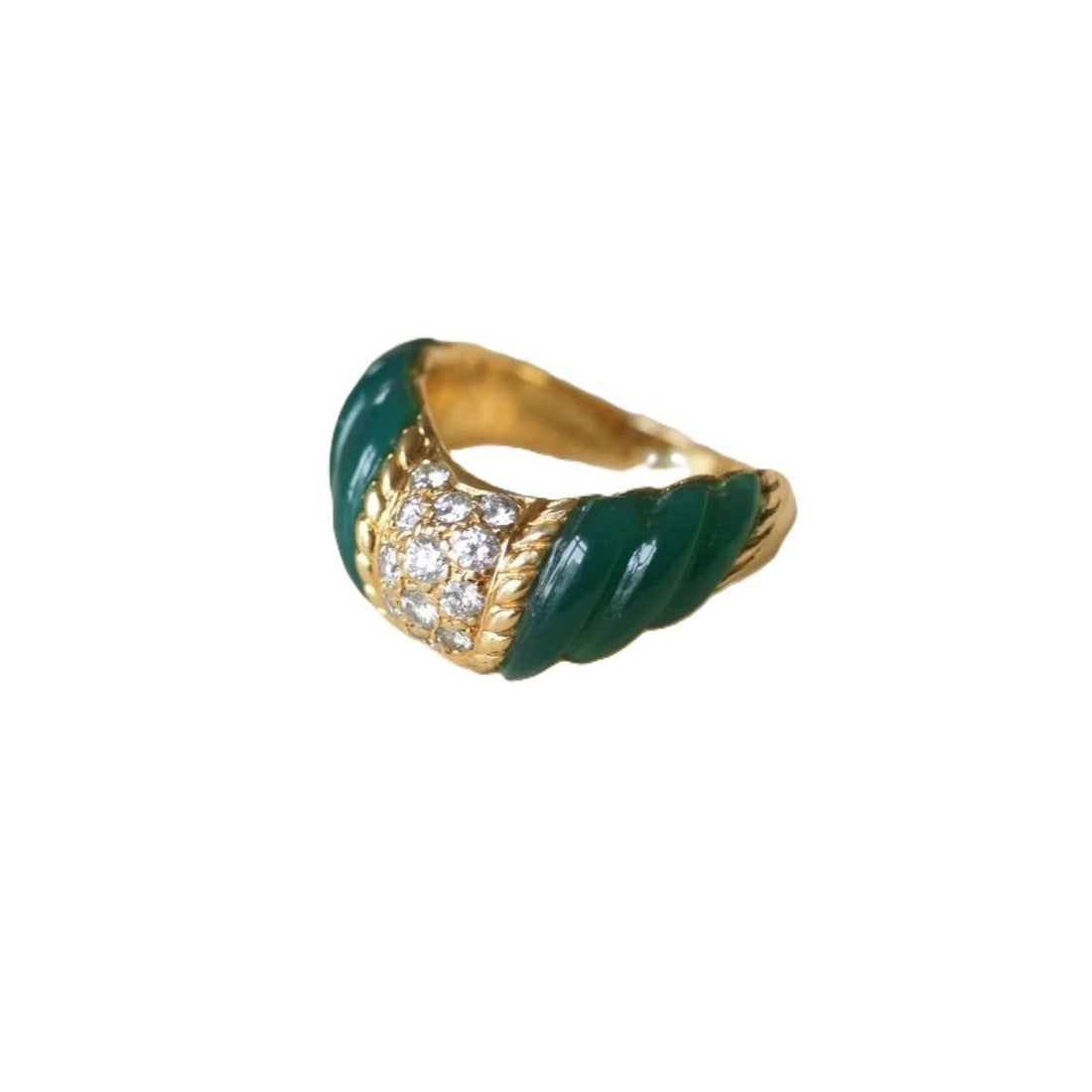 Boucheron Diamond and Chrysoprase Ring
