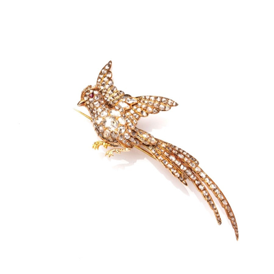 Antique Bird Diamond Brooch