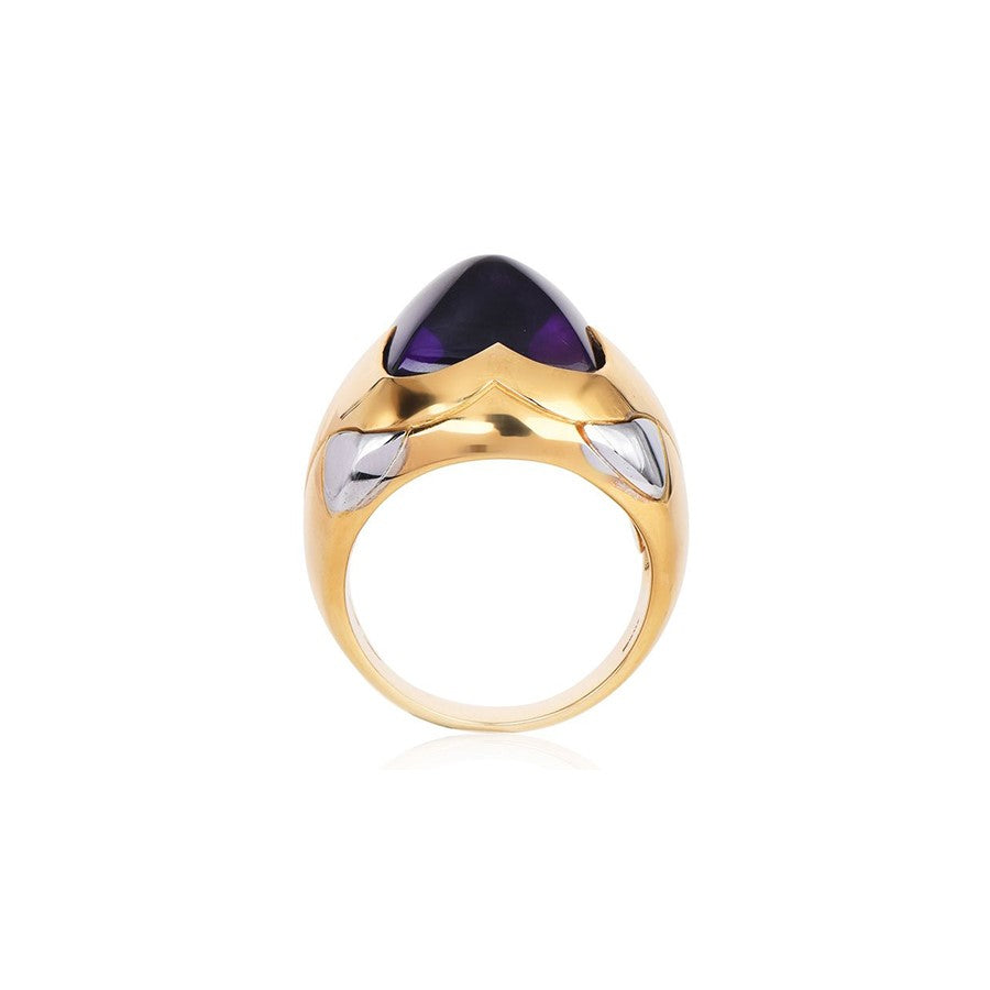 Bvlgari Amethyst Ring - Gold Pyramid Collection