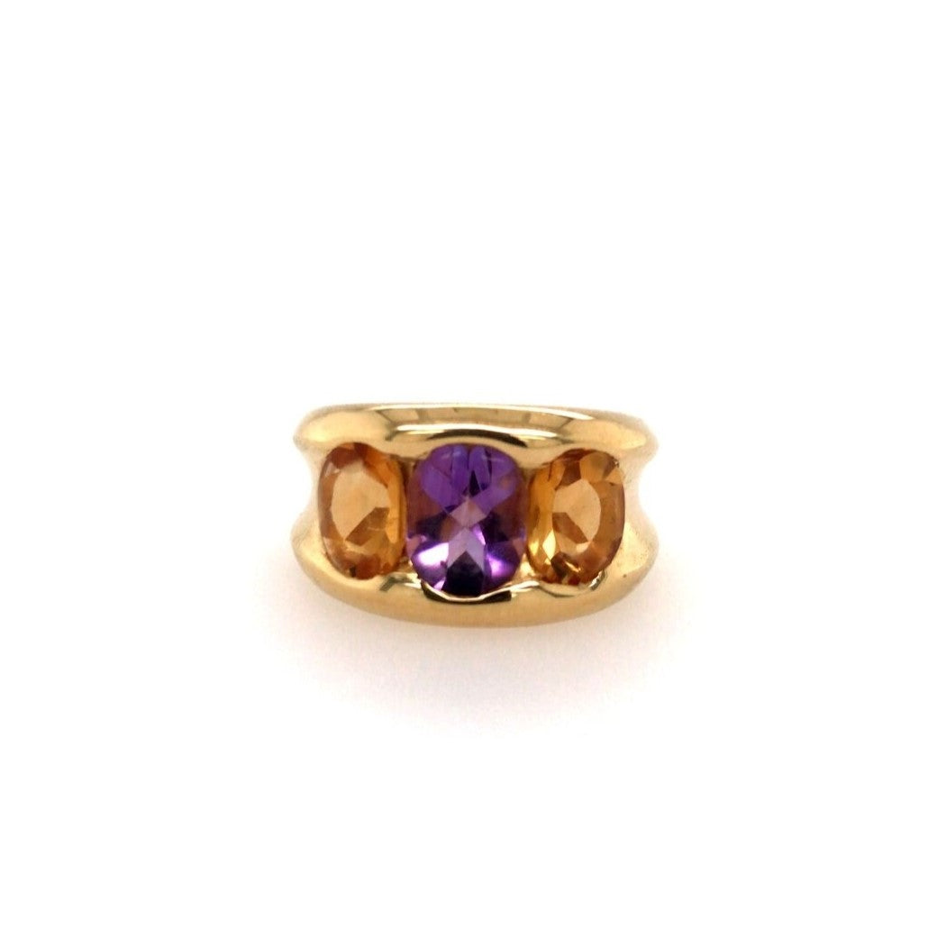Vintage Amethyst and Citrine Ring
