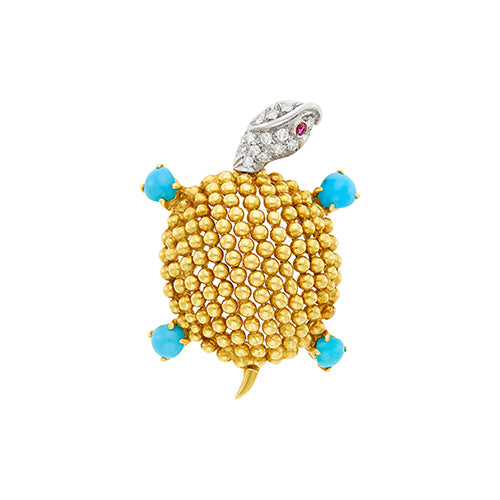 Vintage Turtle Brooch
