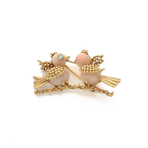 Vintage Birds on Branch Brooch