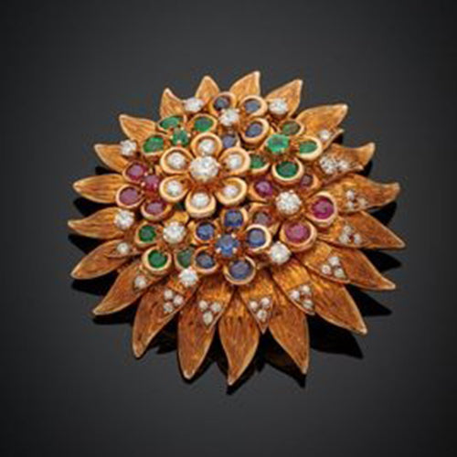 Vintage Sunflower Brooch