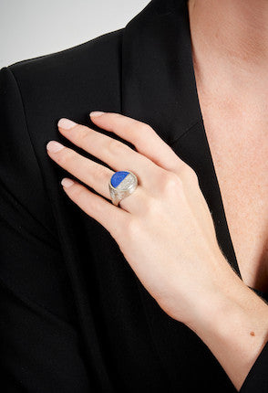 Vintage Lapis Lazuli and Diamond Ring