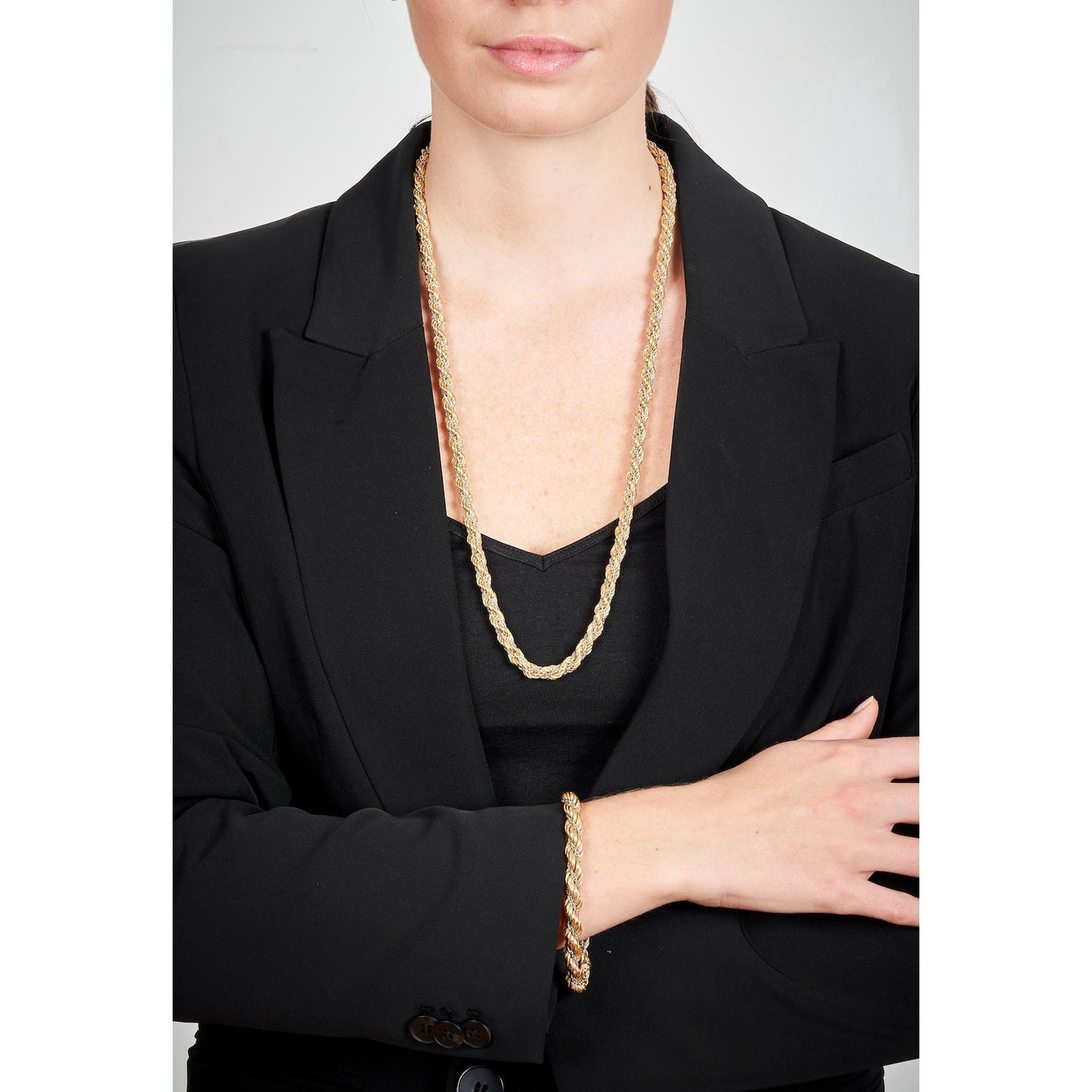 Vintage Fancy-Link Necklace and Bracelet Suite