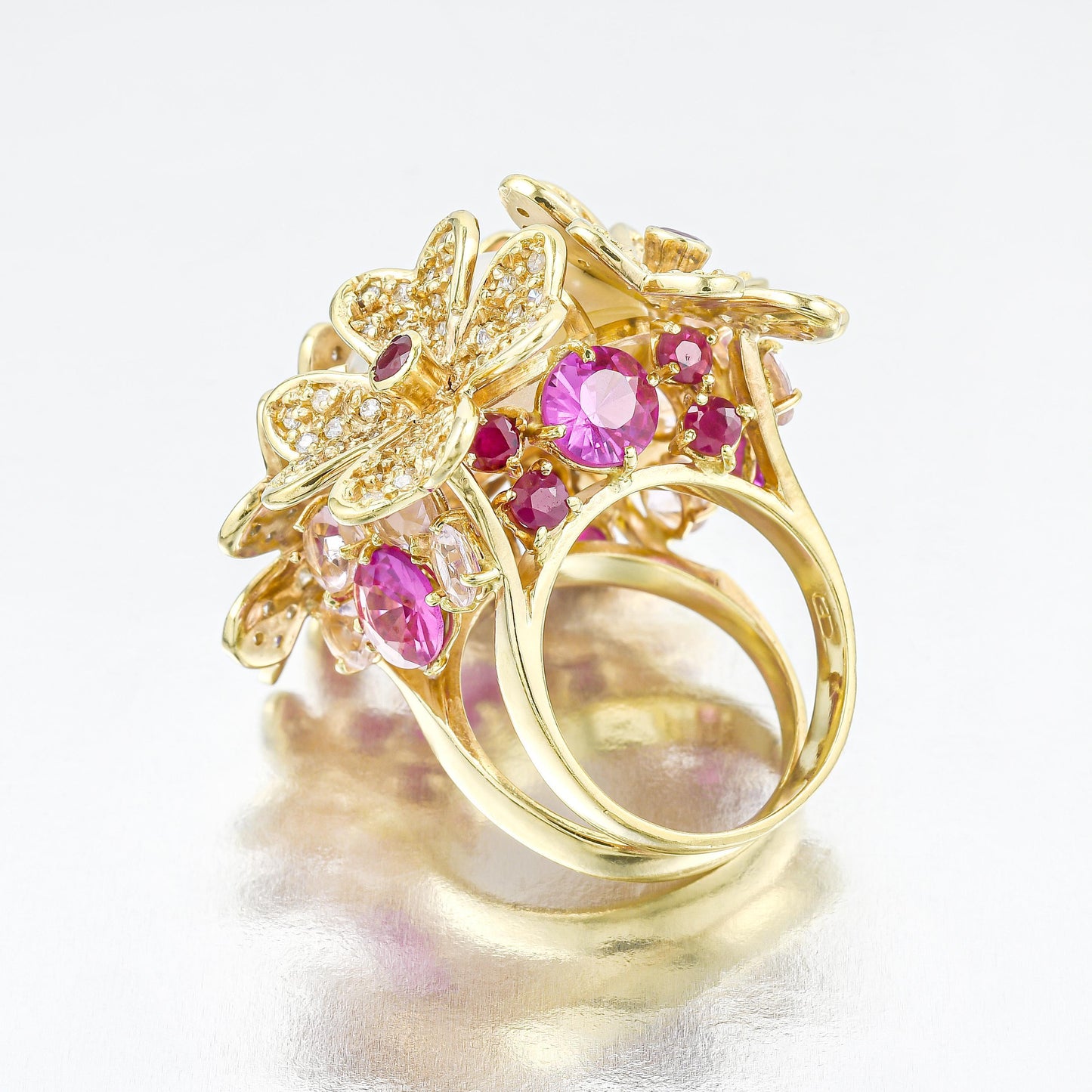 Vintage Pearl and Diamond Flower Ring