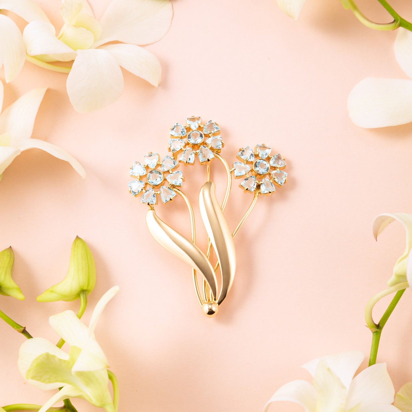 Cartier Aquamarine Flower Brooch