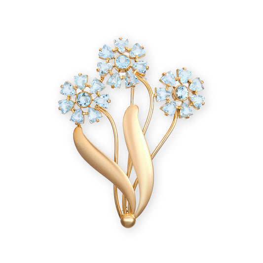 Cartier Aquamarine Flower Brooch