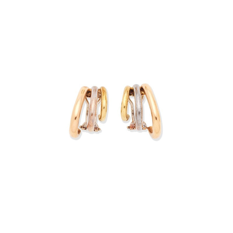 Vintage Tricolor Hoop Earrings