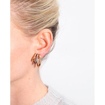 Vintage Tricolor Hoop Earrings