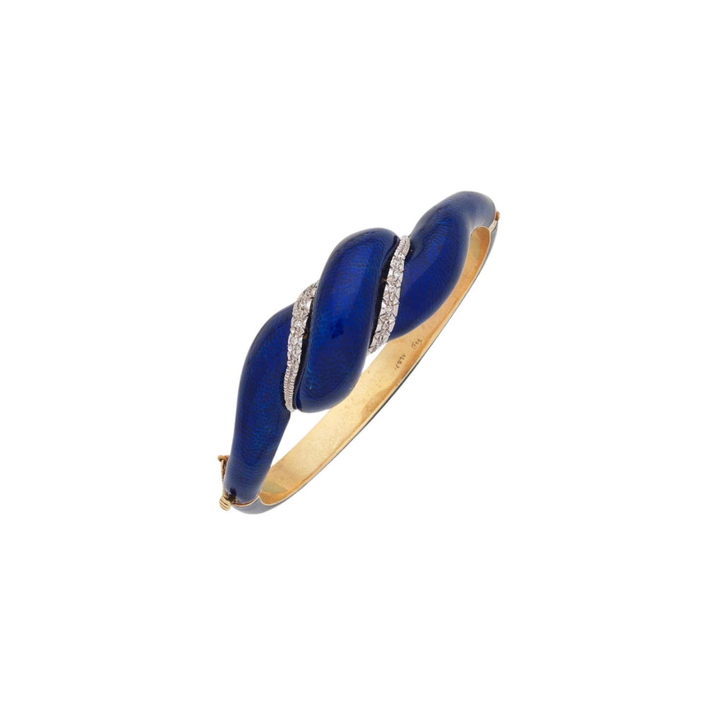 Antique Enamel and Diamond Bangle