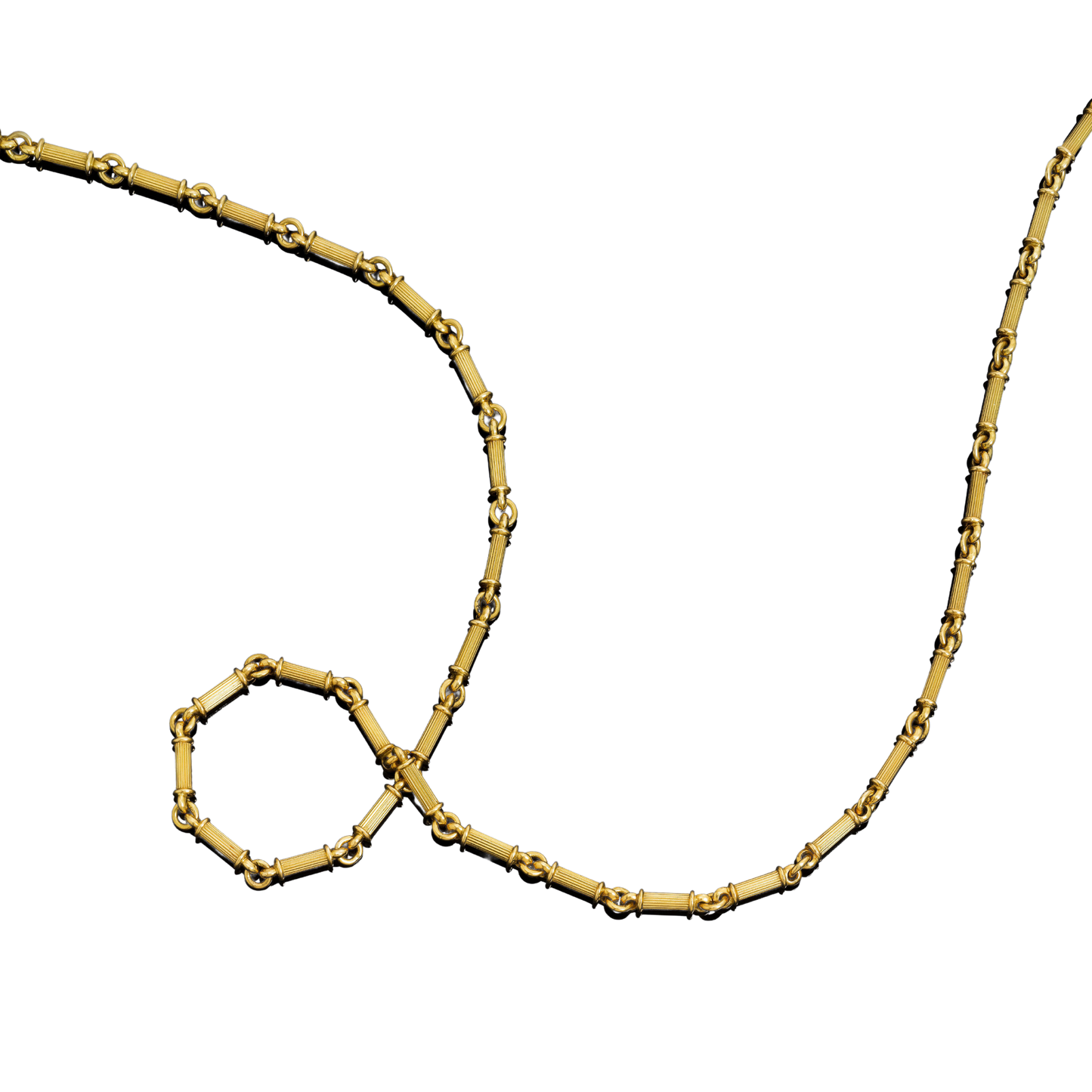 Vintage Cylindrical Gold Sautoir