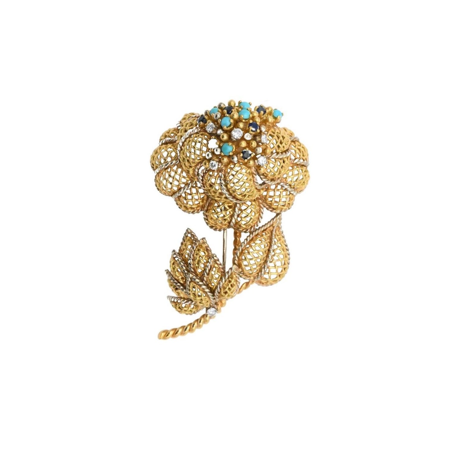 Cartier Flower Turquoise Brooch