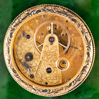 Antique Art Deco Spinach Jade Clock