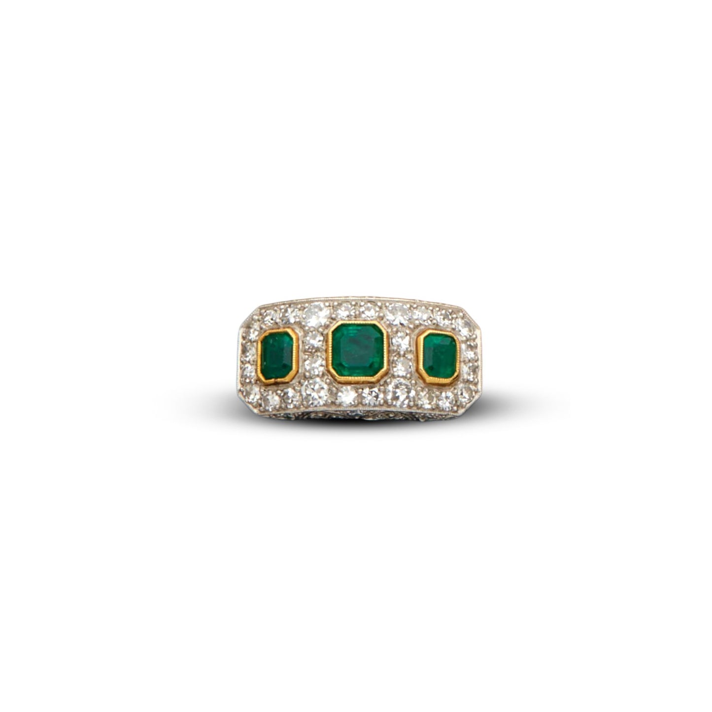 Vintage Platinum Emerald Ring