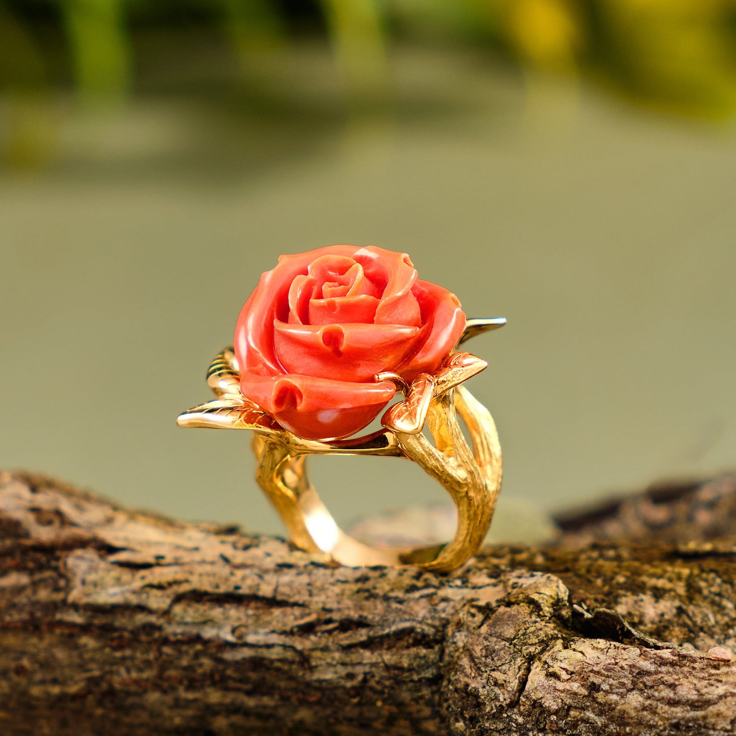 Vintage French Coral Ring