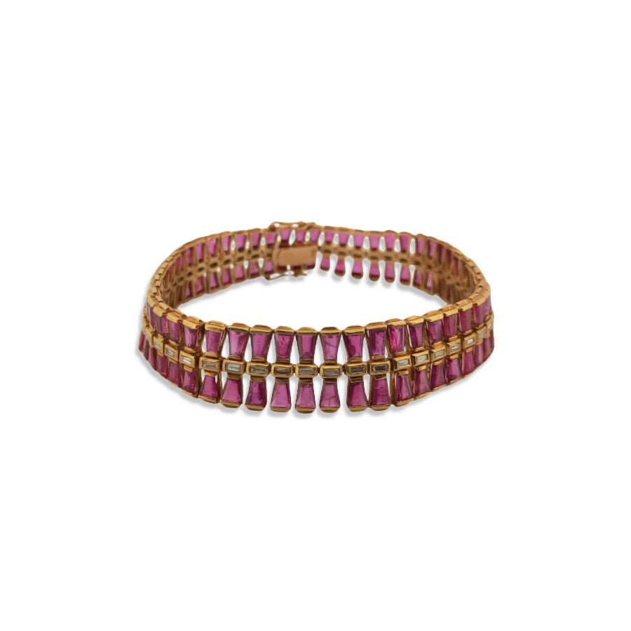 Vintage French Ruby Bracelet