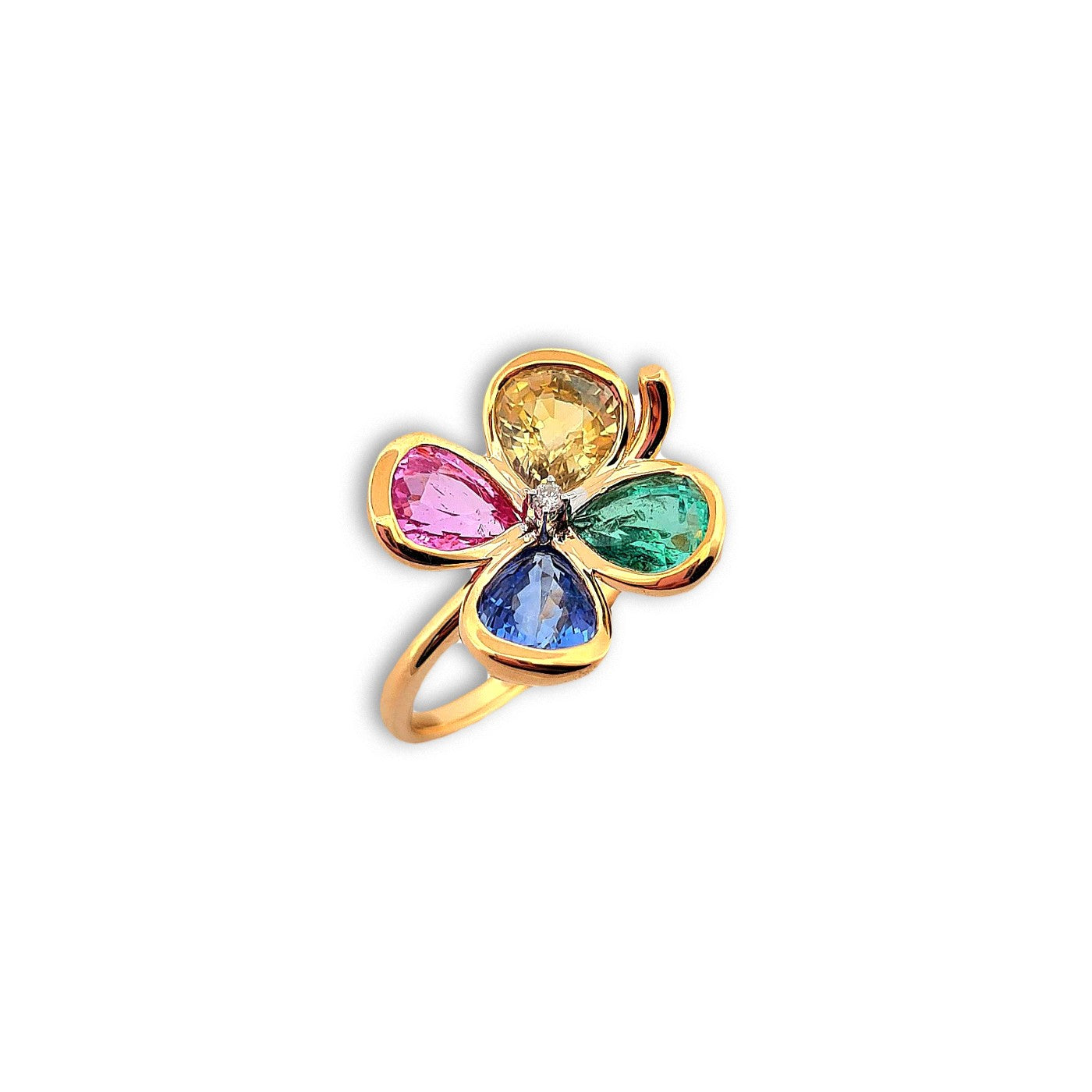 Vintage Multicolor Flower Ring