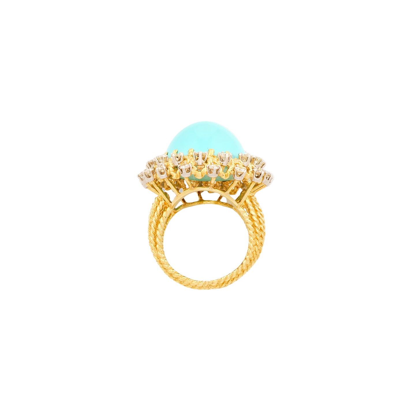 Vintage Turquoise and Diamond Dress Ring
