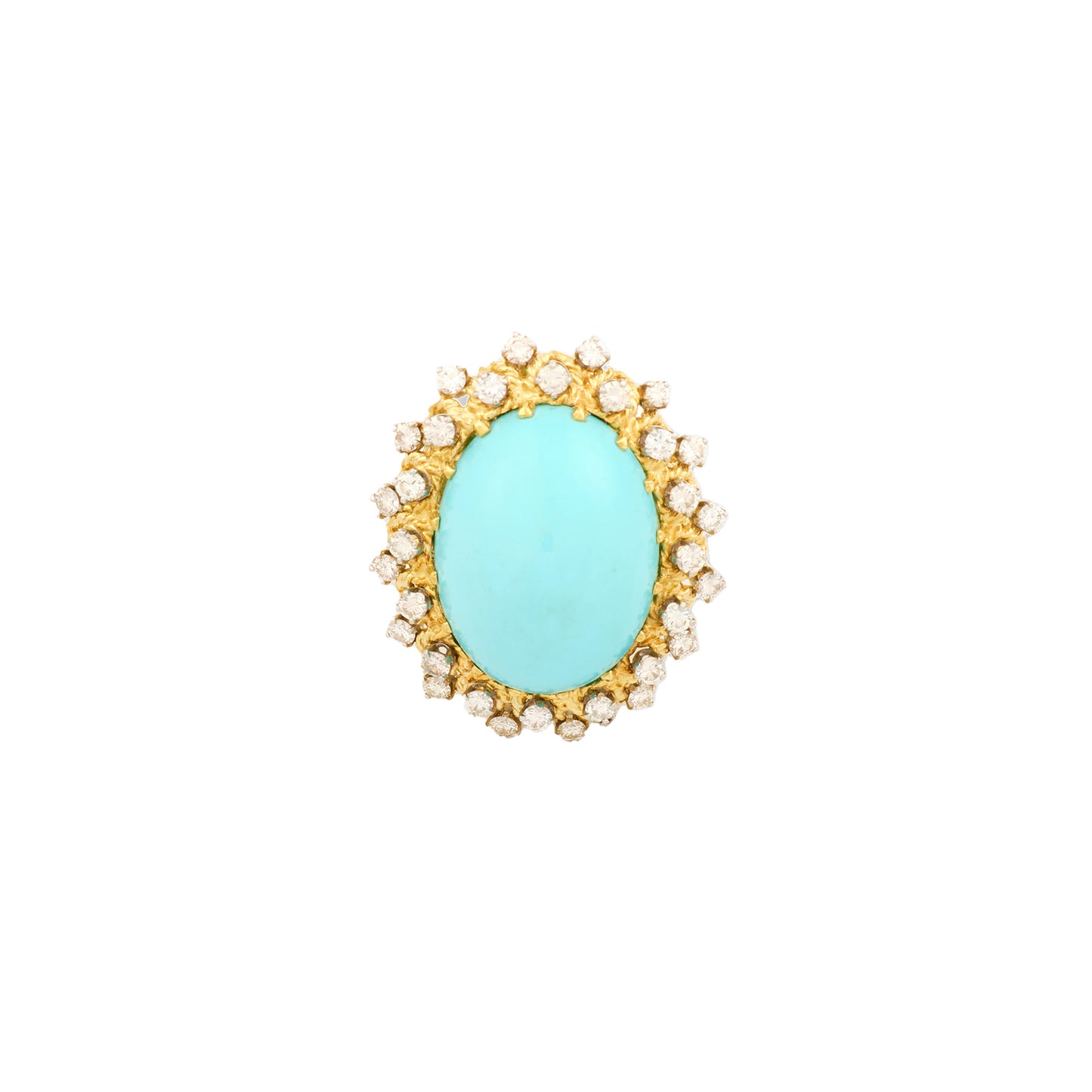 Vintage Turquoise and Diamond Dress Ring