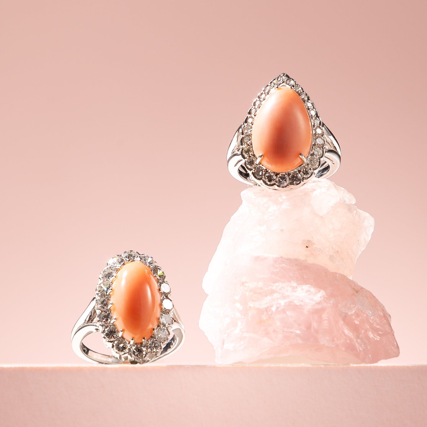 Vintage Angel Skin Coral Ring
