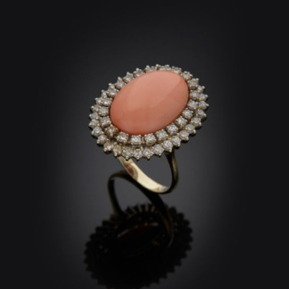 Vintage French Coral Ring