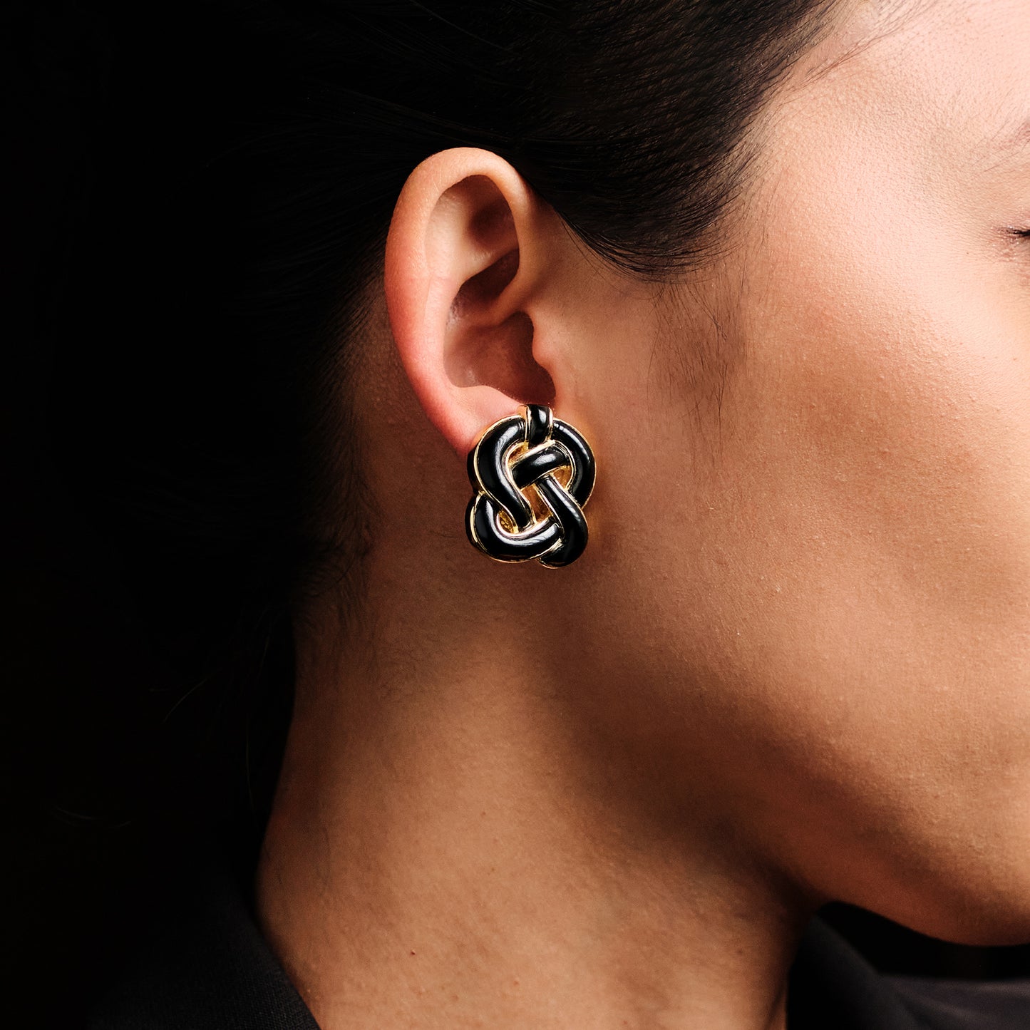 Tiffany & Co. Knot Onyx Earrings