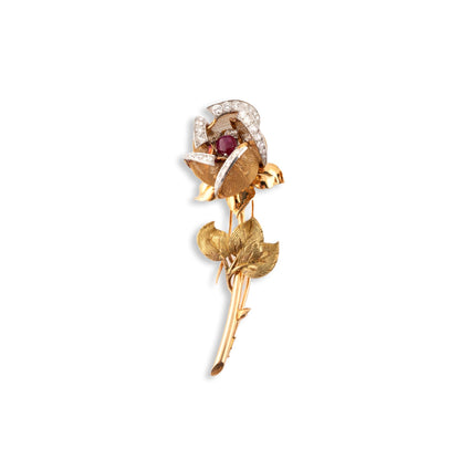 Vintage Flower Brooch, Attributed to Cartier
