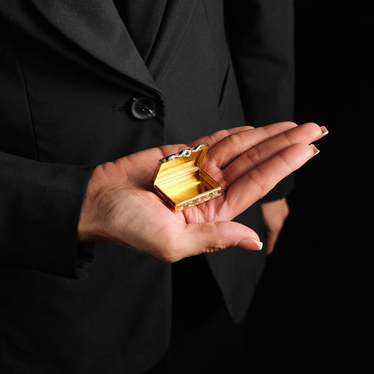 Vintage Gold Pill Box