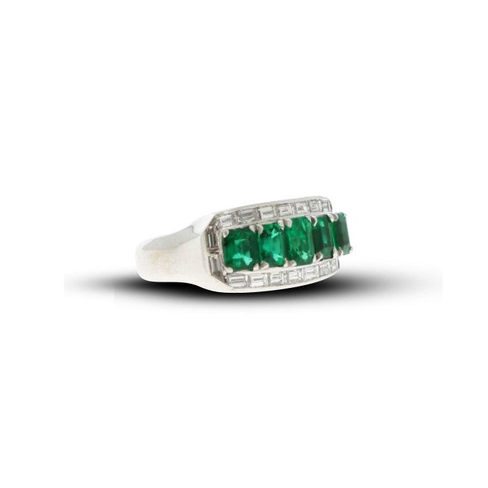 Vintage Emerald and Diamond Ring