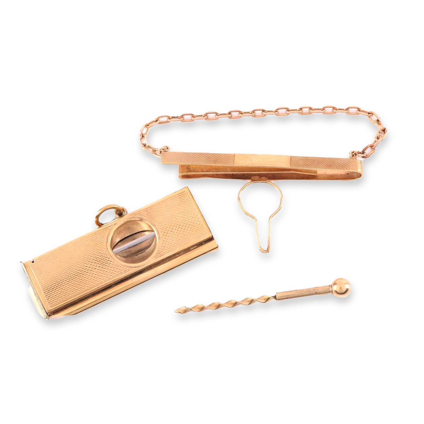English Cigar Wedge Cutter and Tie Clip Set