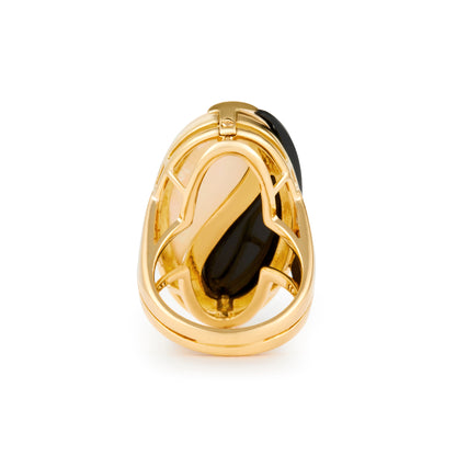 Vintage Onyx and Mother of Pearl Ring