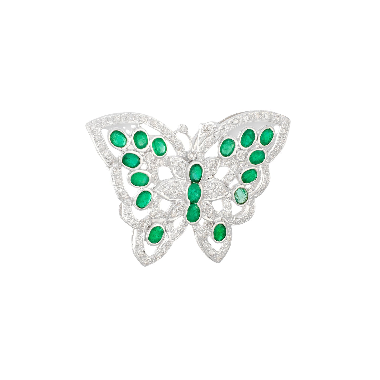 Vintage Emerald and Diamond Brooch