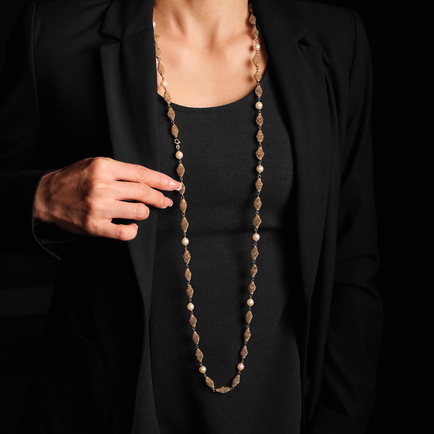 Vintage Filigree Pearl Sautoir