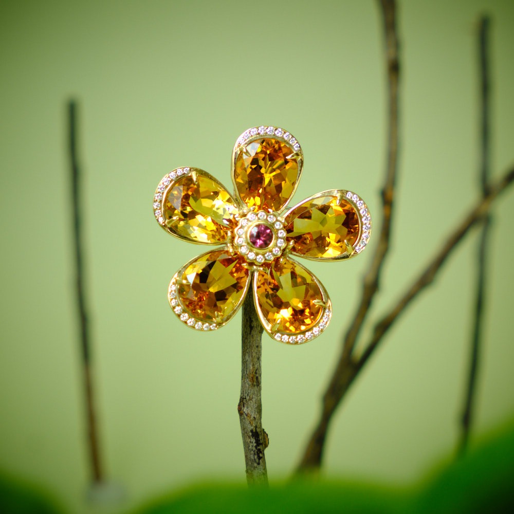 Tiffany & Co. Citrine Pendant Brooch