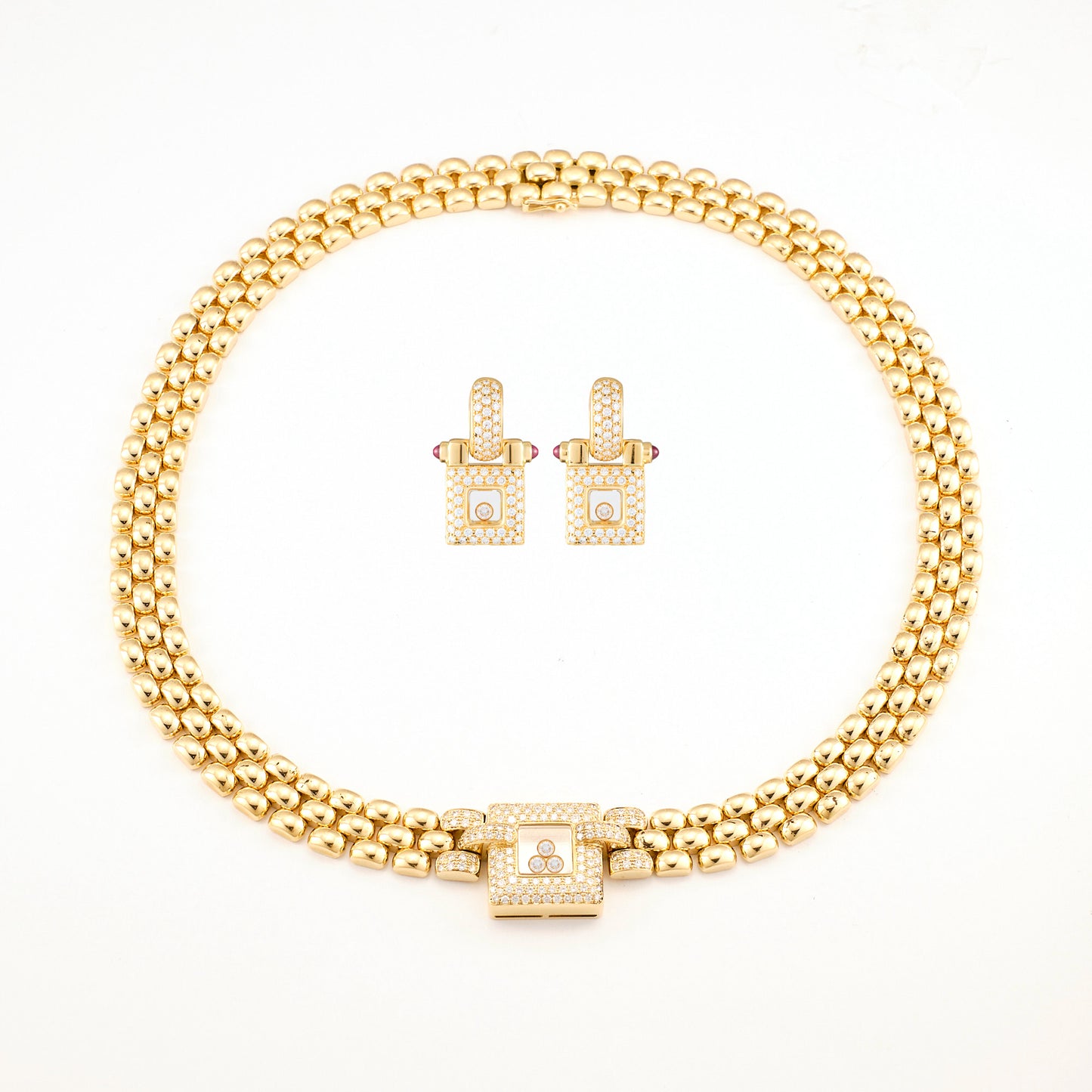 Chopard Happy Diamonds Necklace and Earrings