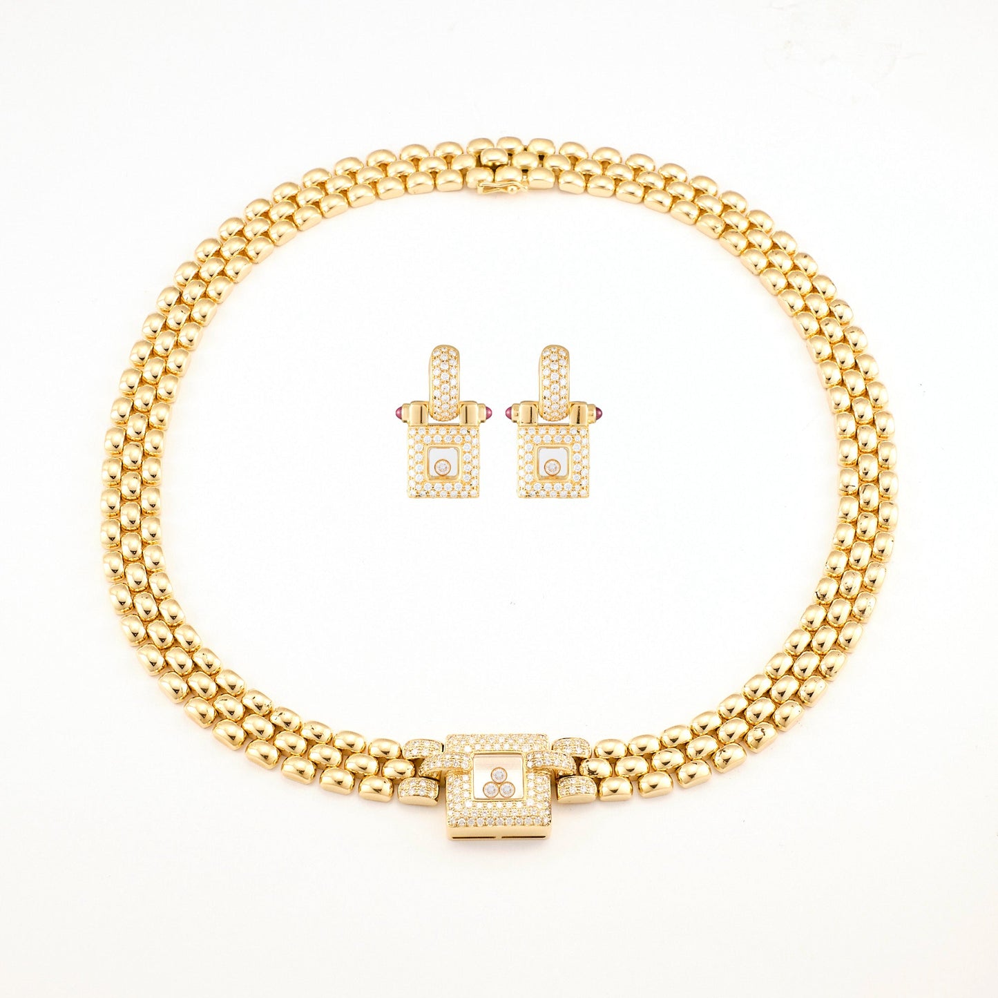 Chopard Happy Diamonds Necklace and Earrings