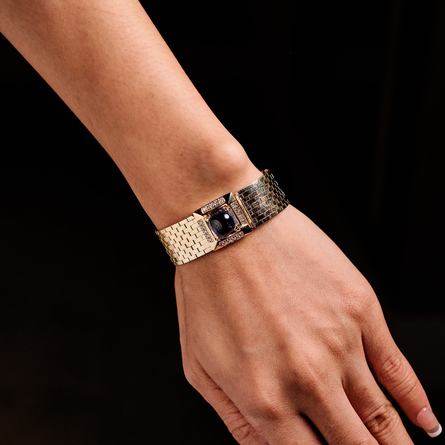 Vintage Iolite and Diamond Bracelet