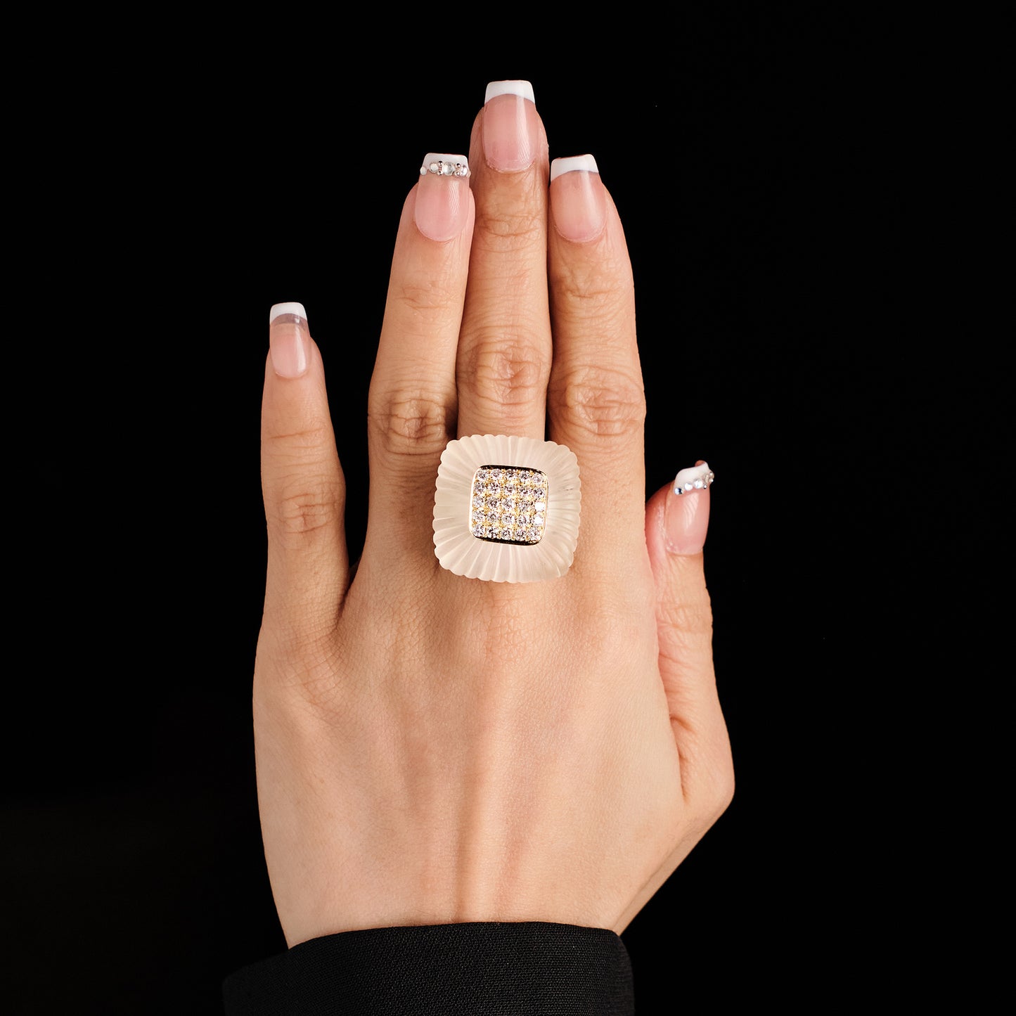Vintage Rock Crystal Diamond Ring