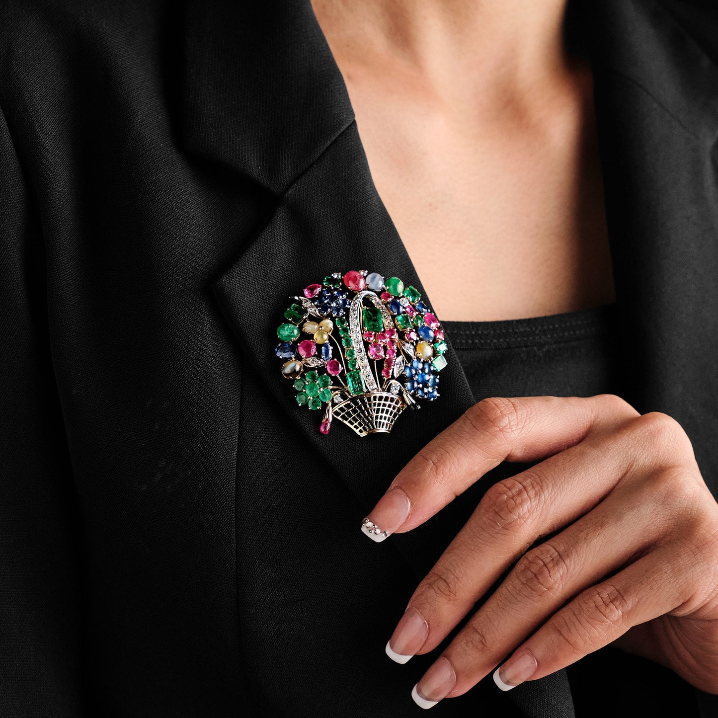 Vintage Flower Basket Brooch