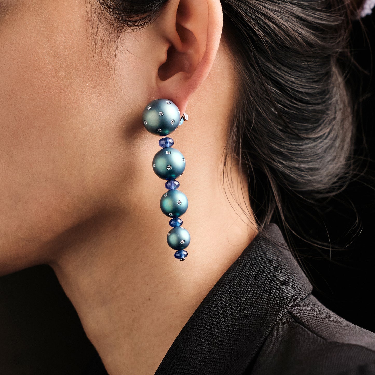 Margherita Burgener Sapphire Titanium Earrings